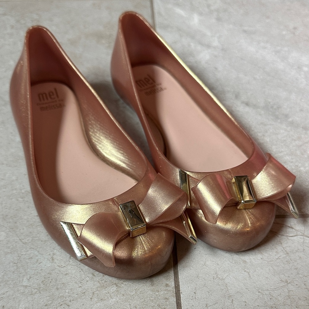 Girls Pink Bow Flats